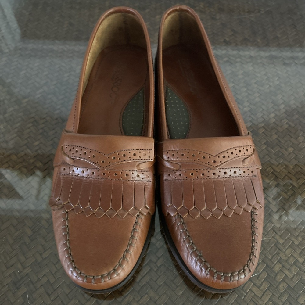Brass Boot Men's Leather Loafers Shoes Brown Kiltie Fringe Made In Brazil Size 8